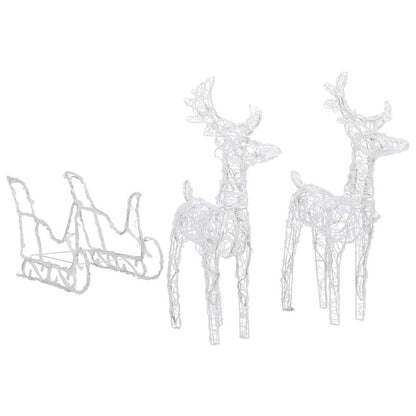 vidaXL Reindeers & Sleigh Christmas Decoration 320 LEDs Acrylic