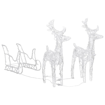 vidaXL Reindeers & Sleigh Christmas Decoration 320 LEDs Acrylic
