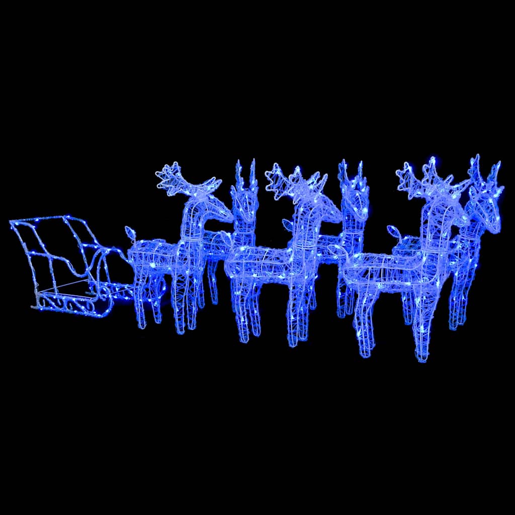 vidaXL Reindeers & Sleigh Christmas Decoration 320 LEDs Acrylic