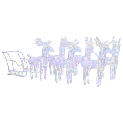 vidaXL Reindeers & Sleigh Christmas Decoration 320 LEDs Acrylic