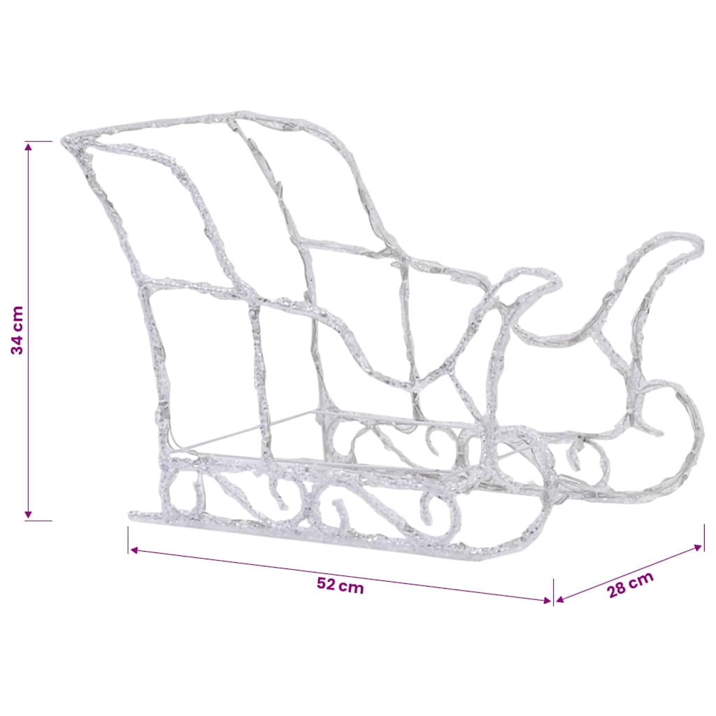 vidaXL Reindeers & Sleigh Christmas Decoration 320 LEDs Acrylic