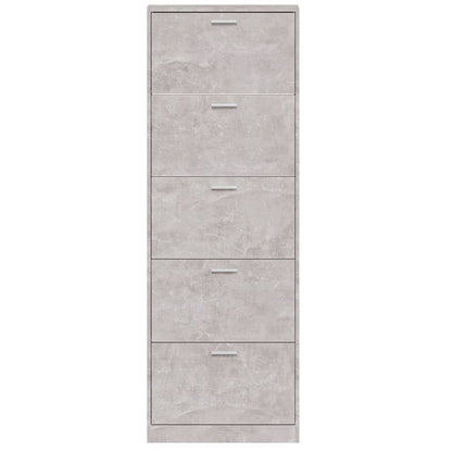 vidaXL Shoe Cabinet Concrete Grey 59x17x169 cm Engineered Wood