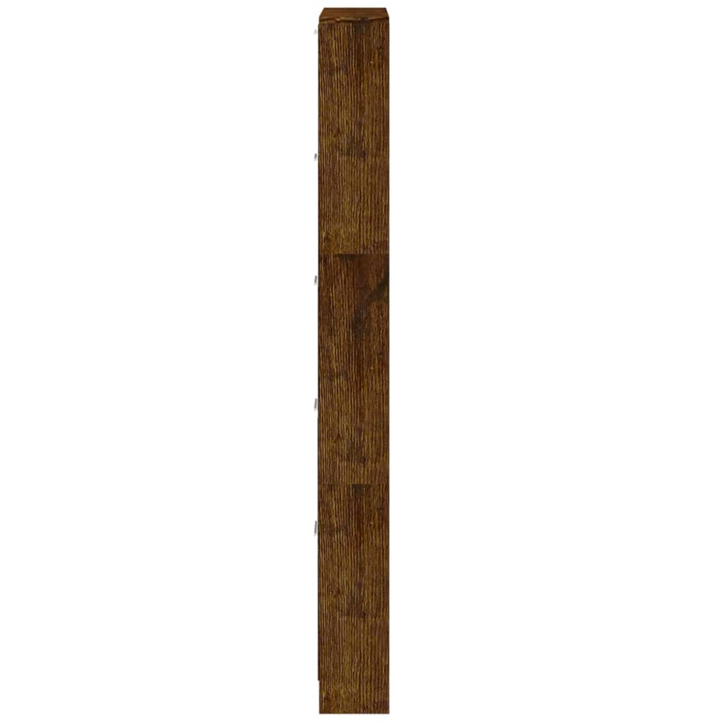vidaXL Shoe Cabinet Smoked Oak 59x17x169 cm Engineered Wood