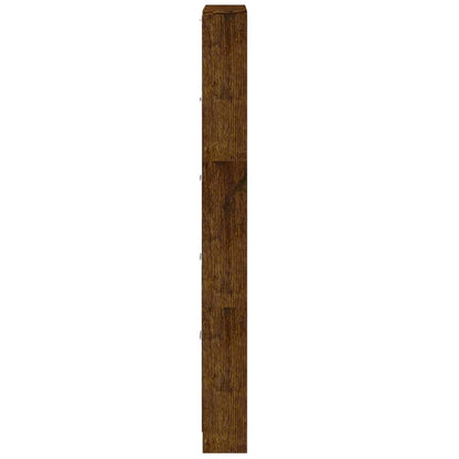 vidaXL Shoe Cabinet Smoked Oak 59x17x169 cm Engineered Wood