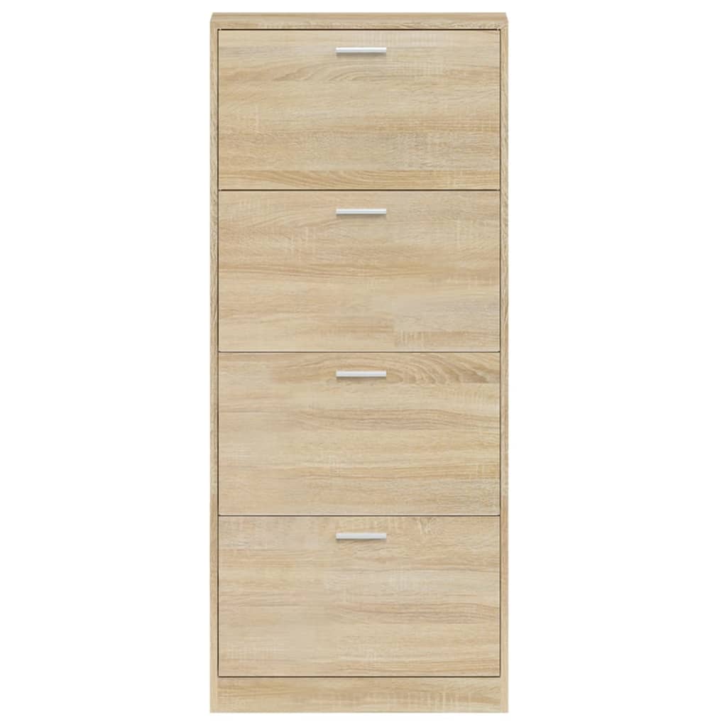 vidaXL Shoe Cabinet Oak 59x17x150 cm Engineered Wood