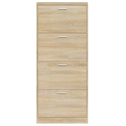 vidaXL Shoe Cabinet Oak 59x17x150 cm Engineered Wood