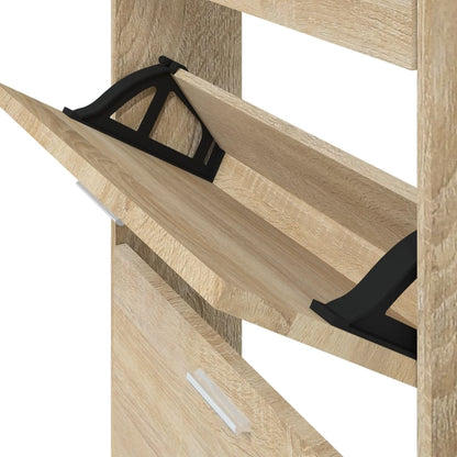 vidaXL Shoe Cabinet Oak 59x17x150 cm Engineered Wood