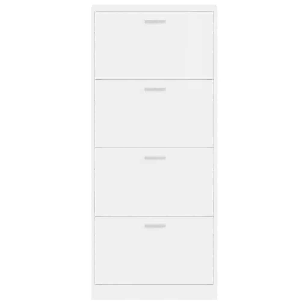 vidaXL Shoe Cabinet High Gloss White 59x17x150 cm Engineered Wood
