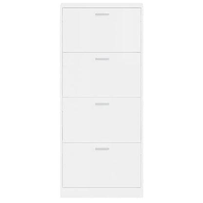 vidaXL Shoe Cabinet High Gloss White 59x17x150 cm Engineered Wood