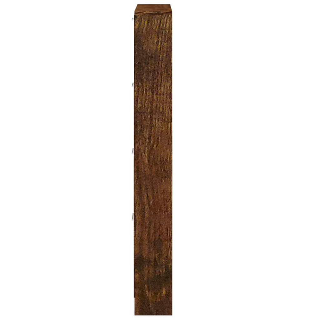 vidaXL Shoe Cabinet Smoked Oak 59x17x150 cm Engineered Wood