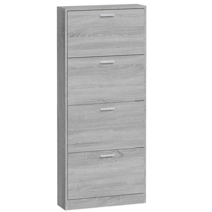 vidaXL Shoe Cabinet Grey Sonoma 59x17x150 cm Engineered Wood