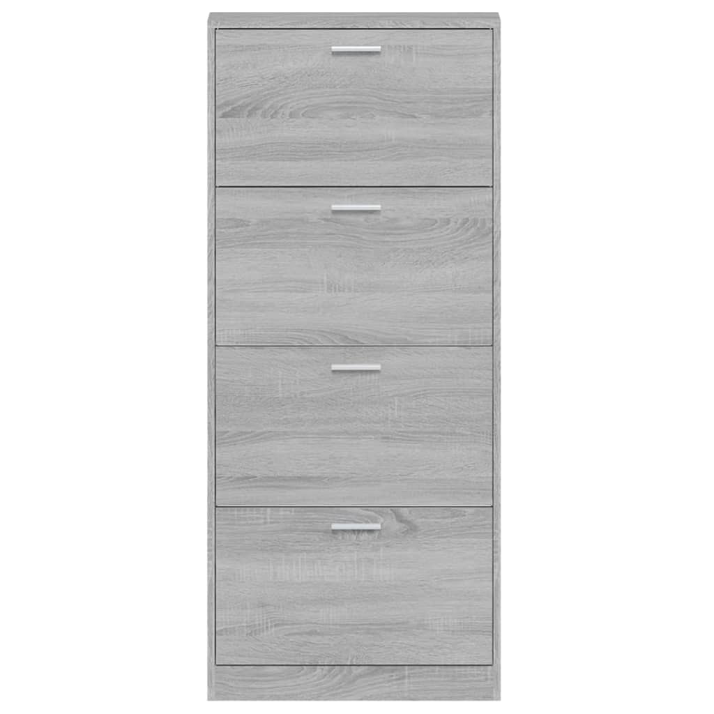 vidaXL Shoe Cabinet Grey Sonoma 59x17x150 cm Engineered Wood