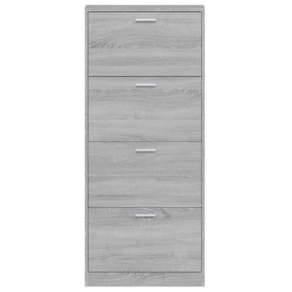 vidaXL Shoe Cabinet Grey Sonoma 59x17x150 cm Engineered Wood