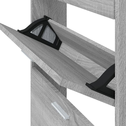 vidaXL Shoe Cabinet Grey Sonoma 59x17x150 cm Engineered Wood