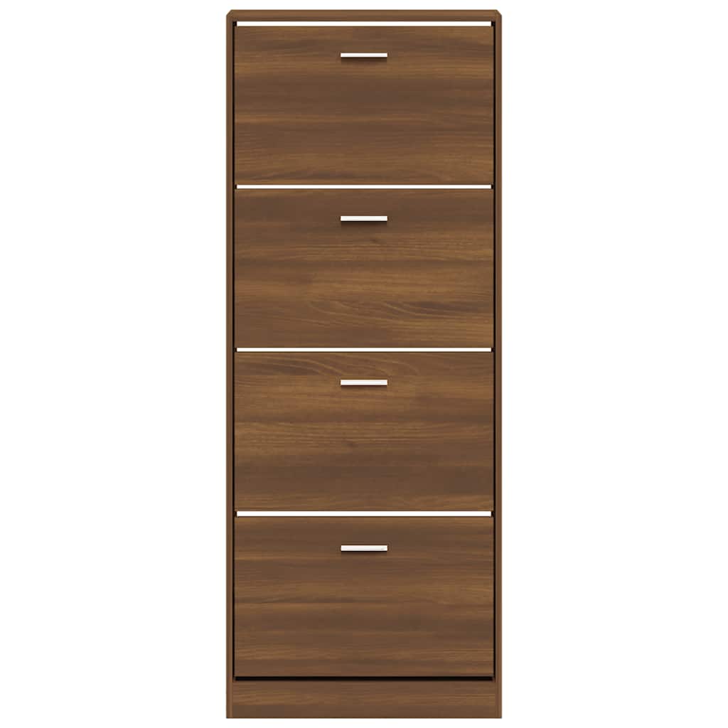 vidaXL Shoe Cabinet Brown Oak 59x17x150 cm Engineered Wood