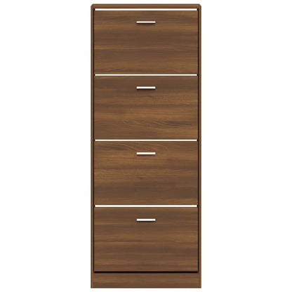 vidaXL Shoe Cabinet Brown Oak 59x17x150 cm Engineered Wood