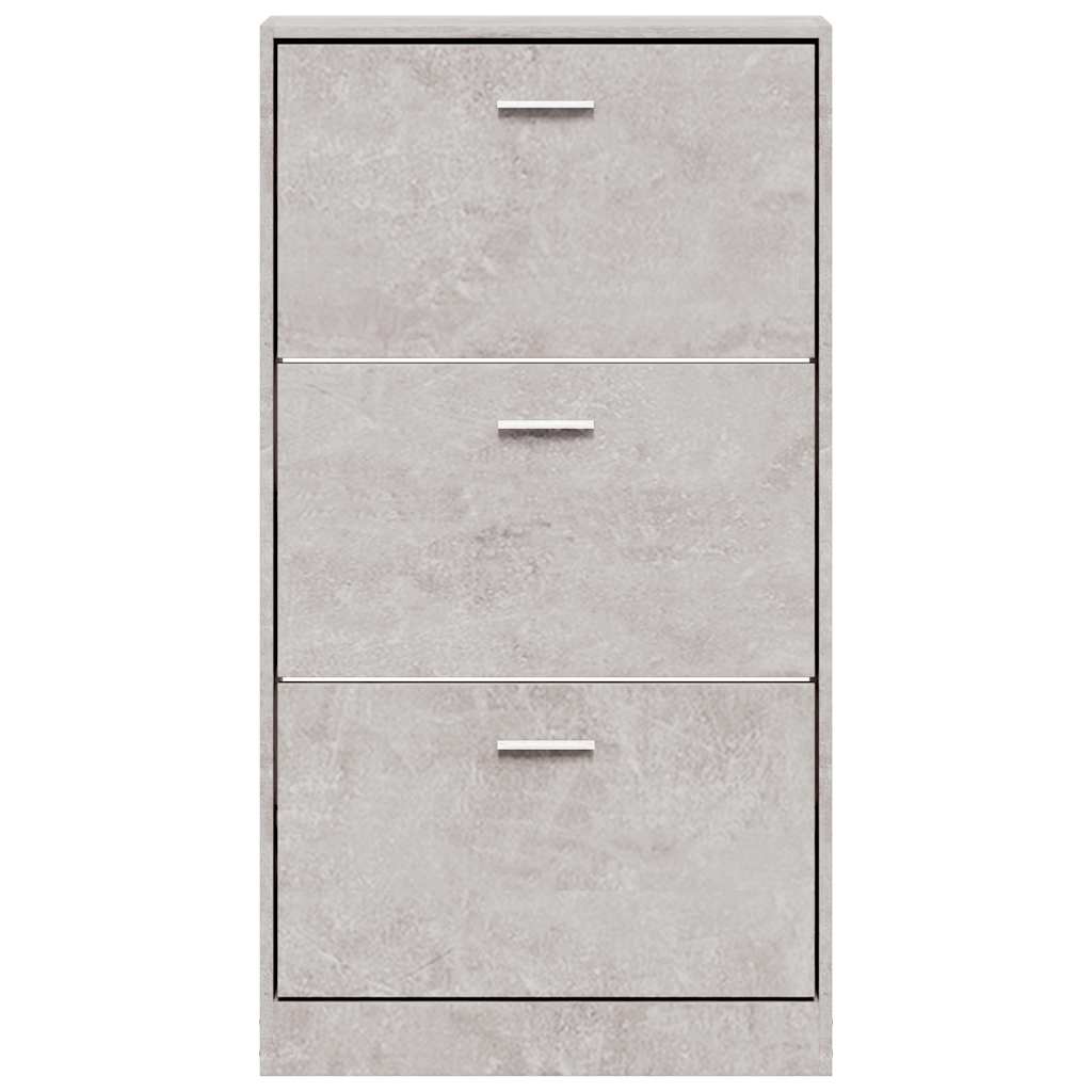 vidaXL Shoe Cabinet Concrete Grey 59x17x108 cm Engineered Wood