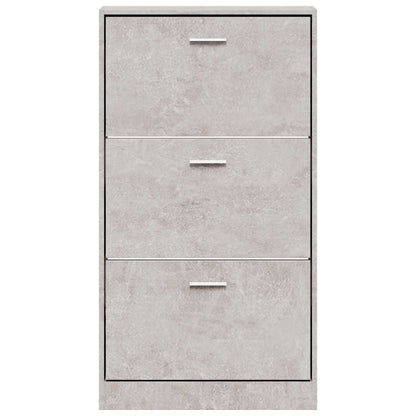 vidaXL Shoe Cabinet Concrete Grey 59x17x108 cm Engineered Wood