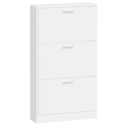 vidaXL Shoe Cabinet High Gloss White 59x17x108 cm Engineered Wood