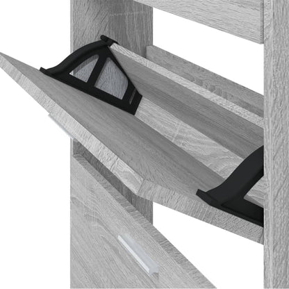 vidaXL Shoe Cabinet Grey Sonoma 59x17x108 cm Engineered Wood