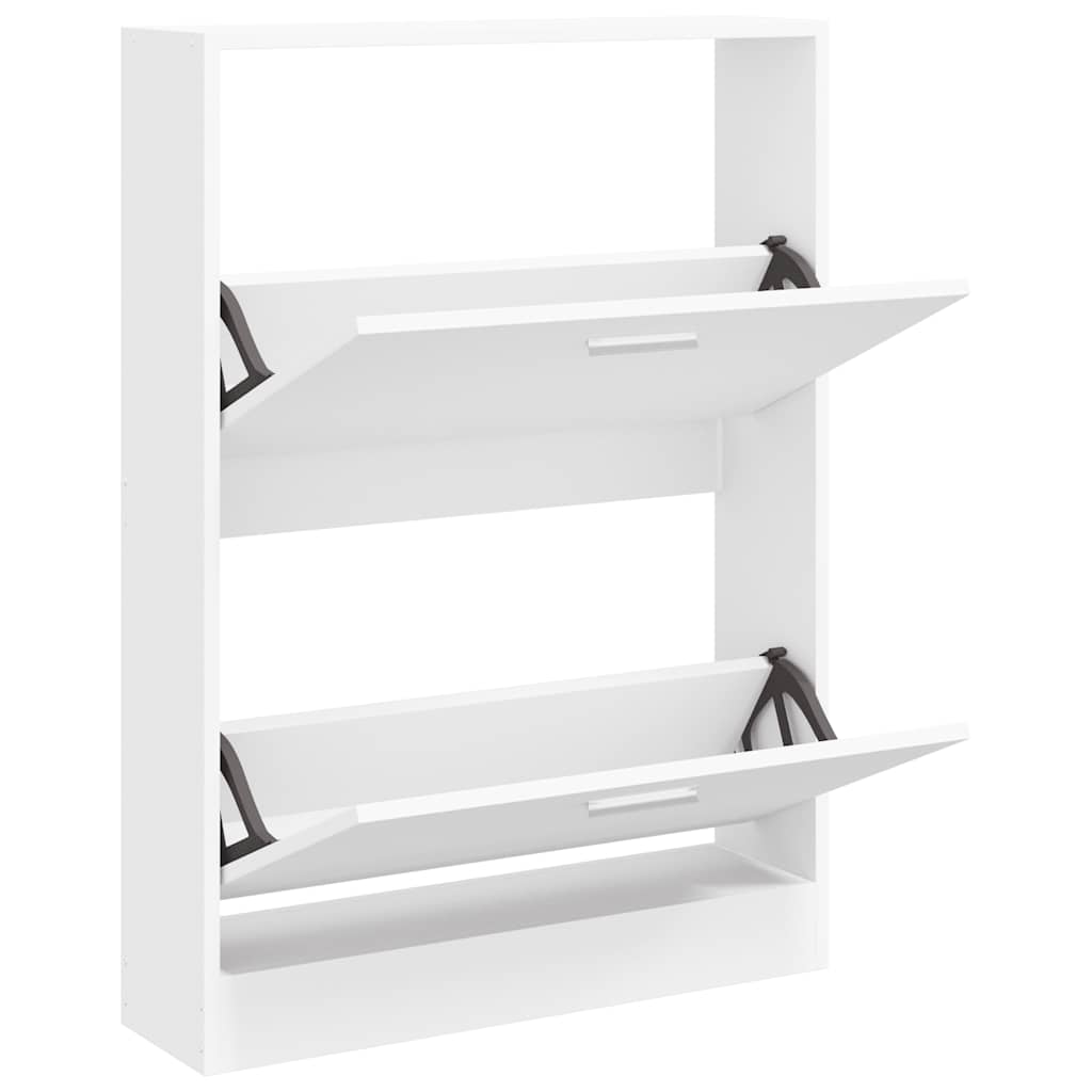 vidaXL Shoe Cabinet White 59x17x81 cm Engineered Wood