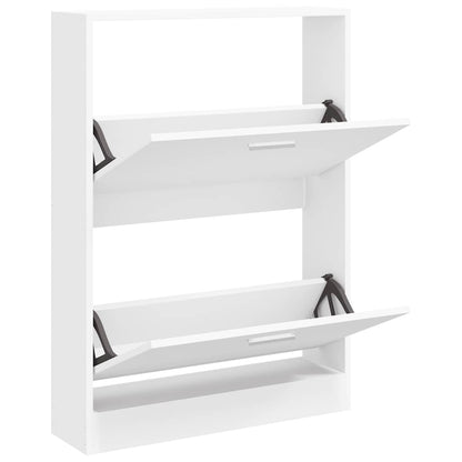vidaXL Shoe Cabinet White 59x17x81 cm Engineered Wood