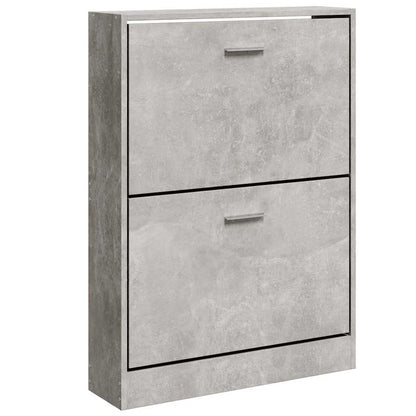 vidaXL Shoe Cabinet Concrete Grey 59x17x81 cm Engineered Wood