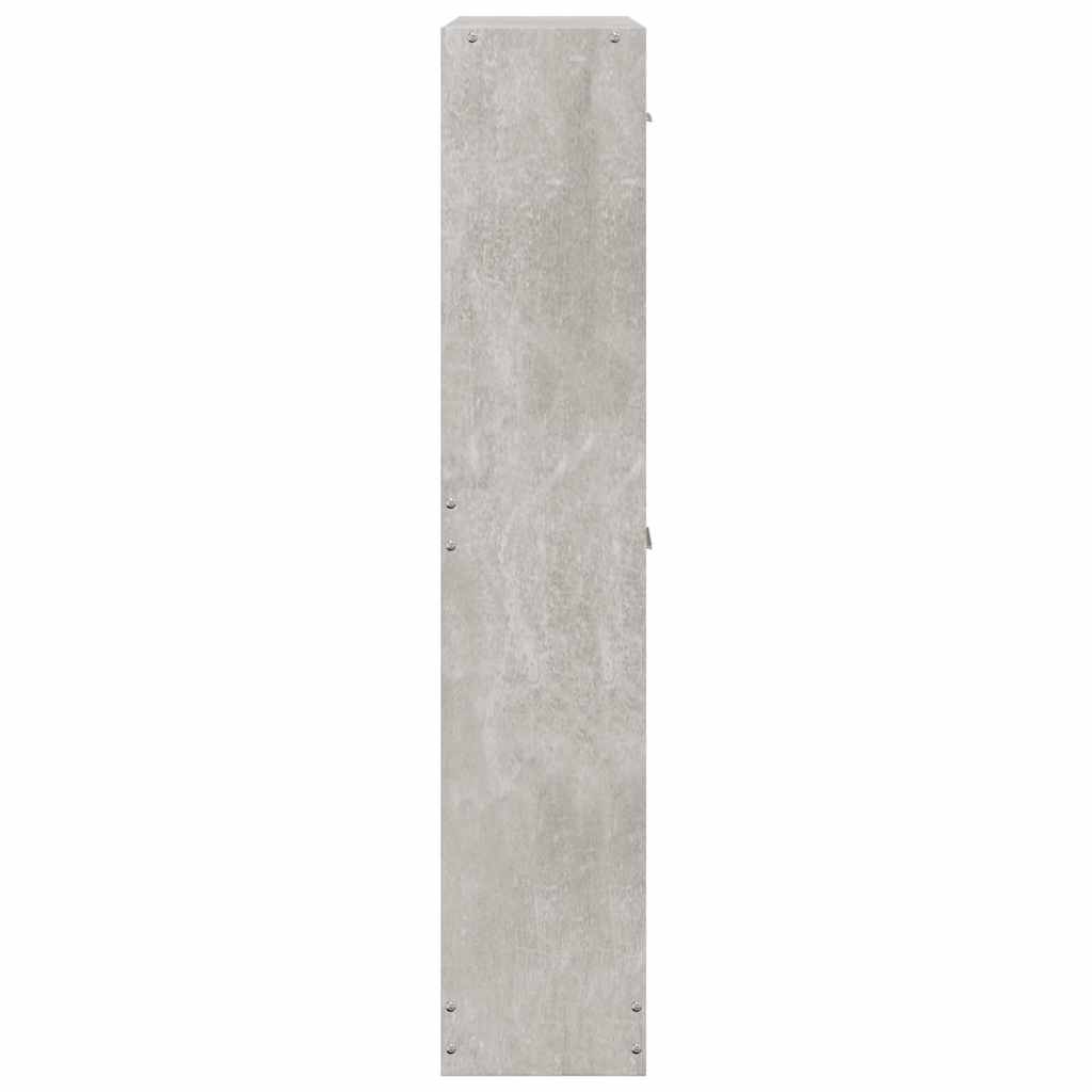 vidaXL Shoe Cabinet Concrete Grey 59x17x81 cm Engineered Wood
