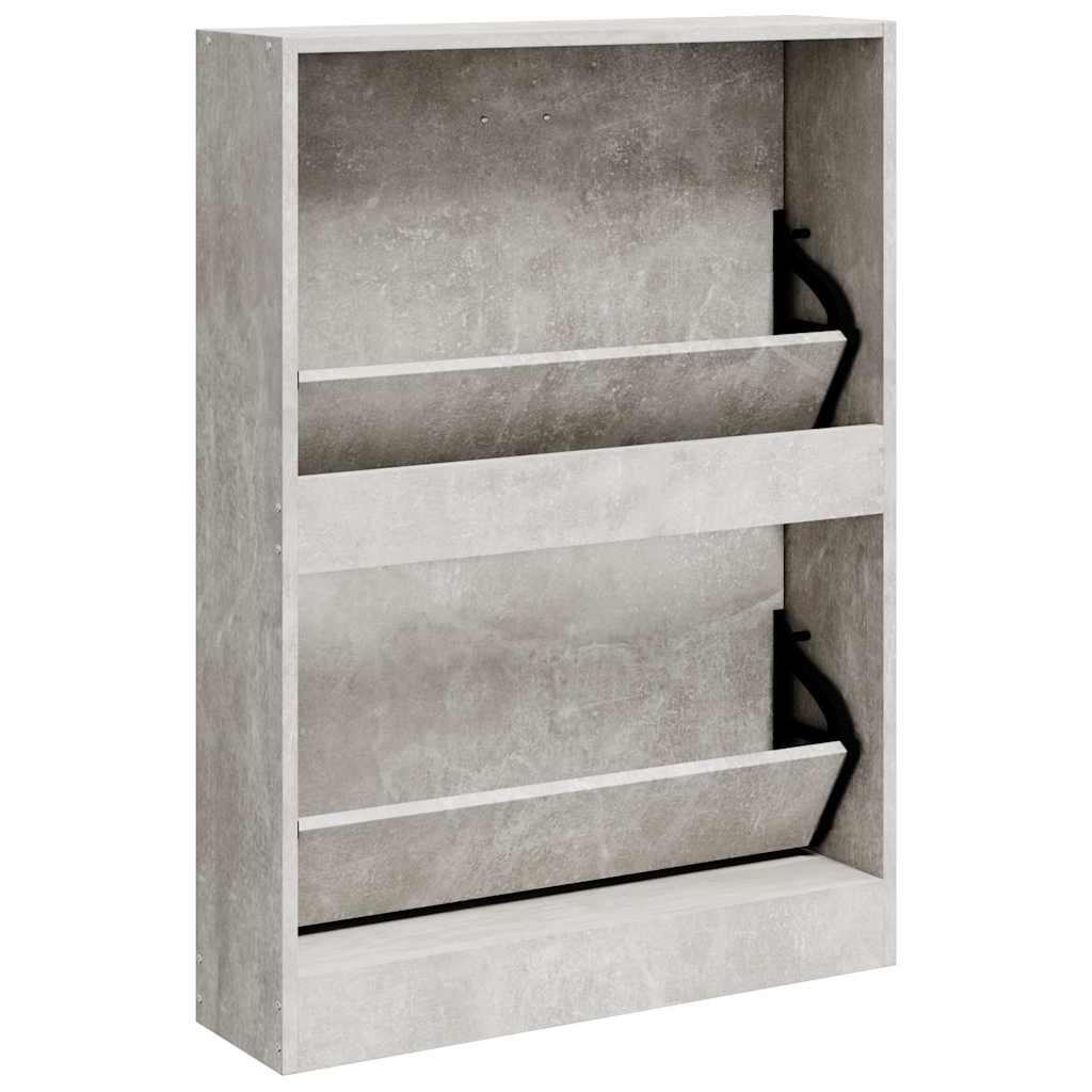 vidaXL Shoe Cabinet Concrete Grey 59x17x81 cm Engineered Wood
