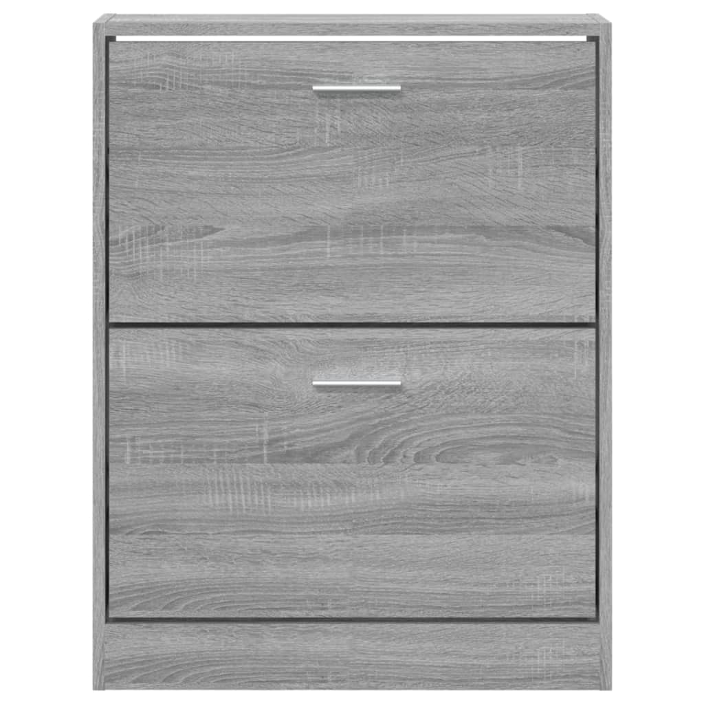 vidaXL Shoe Cabinet Grey Sonoma 59x17x81 cm Engineered Wood