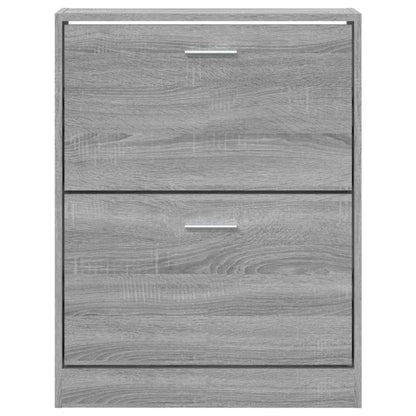 vidaXL Shoe Cabinet Grey Sonoma 59x17x81 cm Engineered Wood