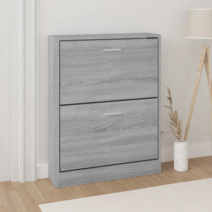 vidaXL Shoe Cabinet Grey Sonoma 59x17x81 cm Engineered Wood
