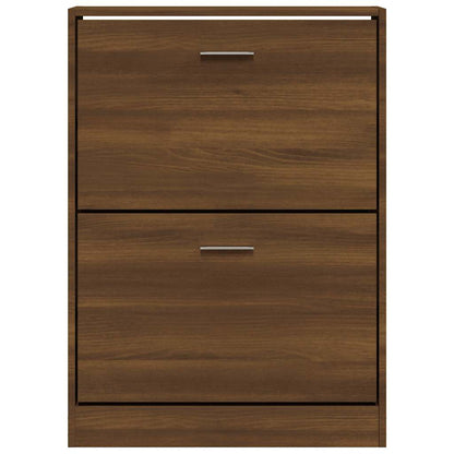 vidaXL Shoe Cabinet Brown Oak 59x17x81 cm Engineered Wood
