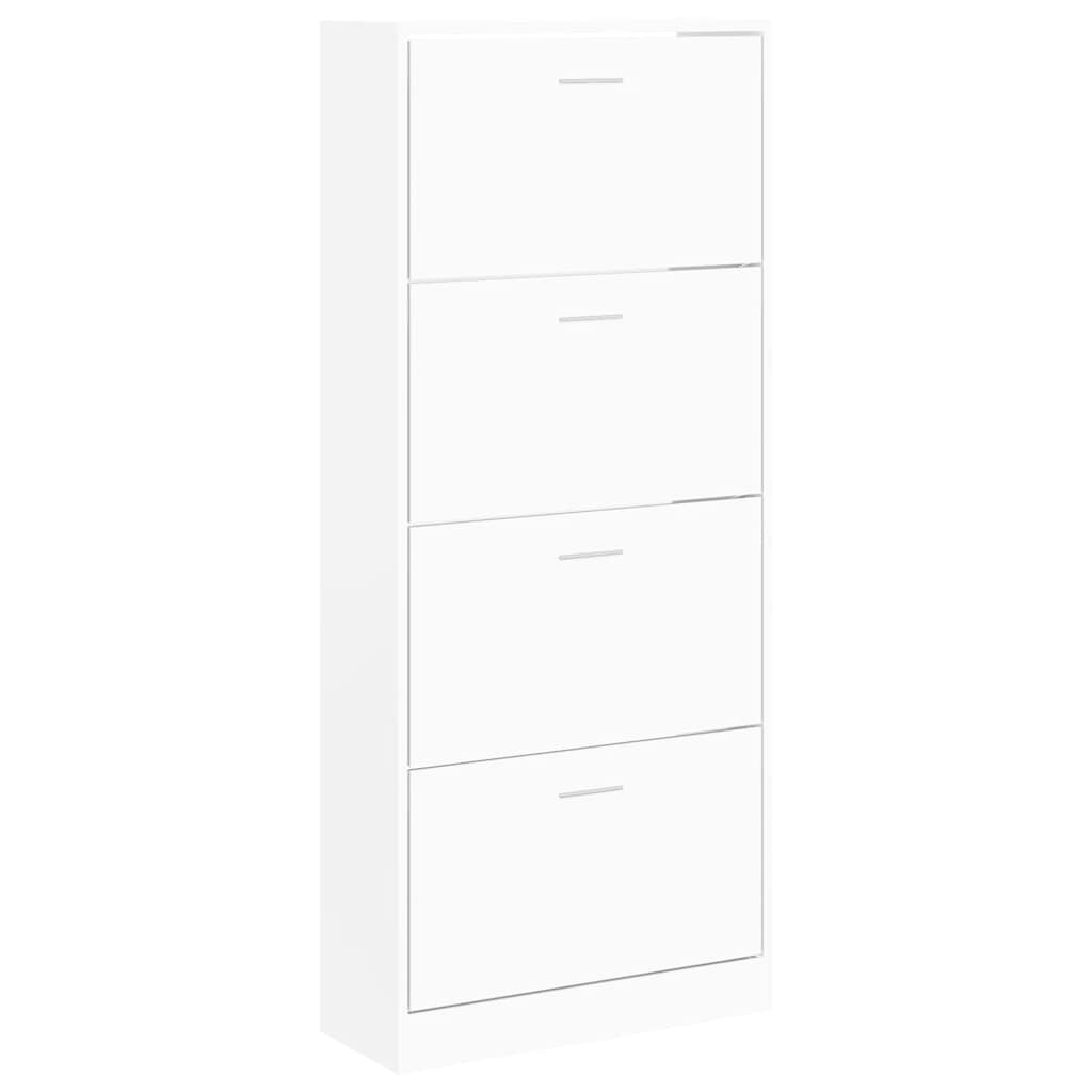vidaXL Shoe Cabinet White 63x24x147 cm Engineered Wood