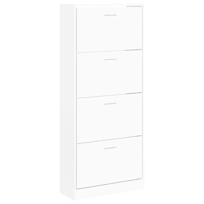 vidaXL Shoe Cabinet White 63x24x147 cm Engineered Wood