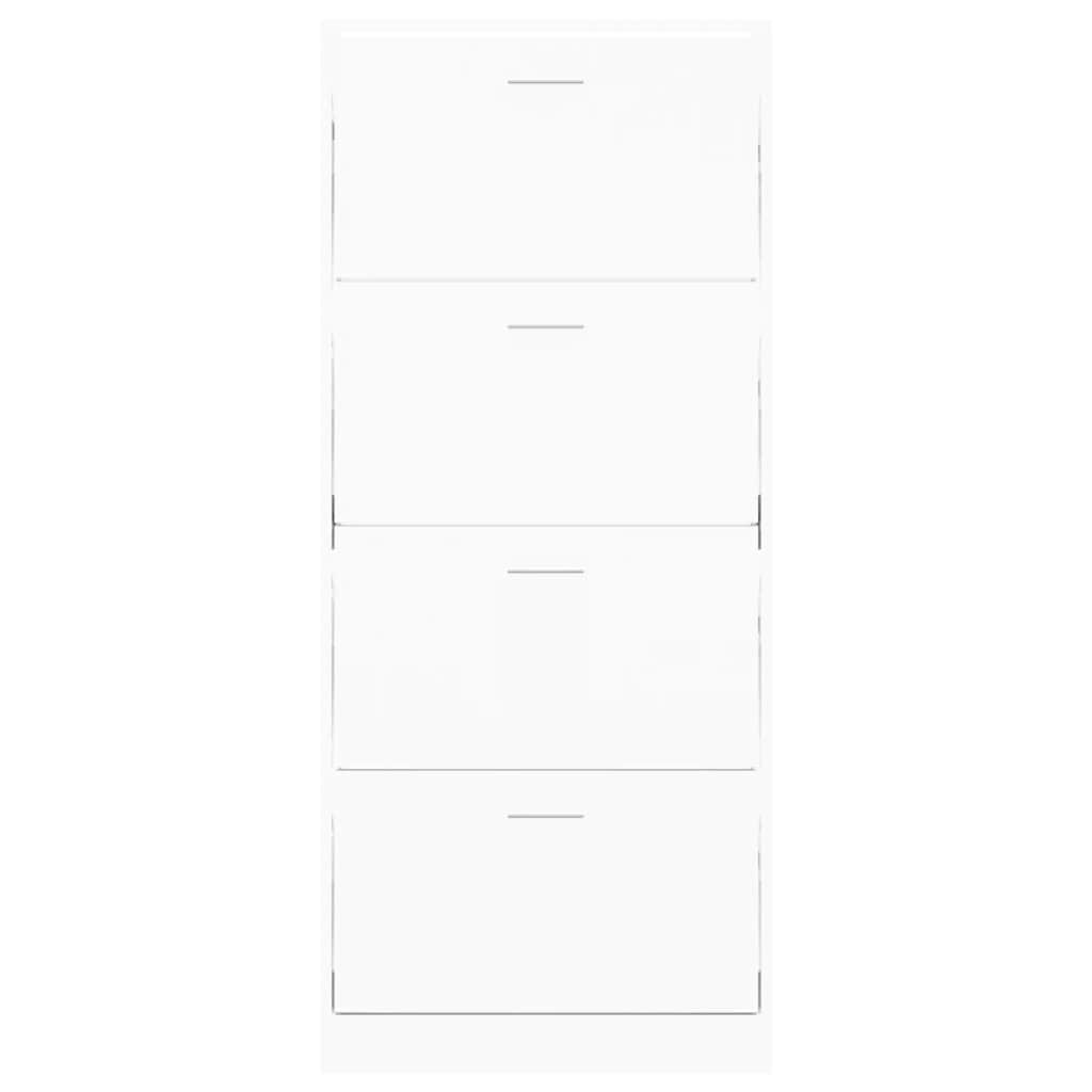vidaXL Shoe Cabinet White 63x24x147 cm Engineered Wood