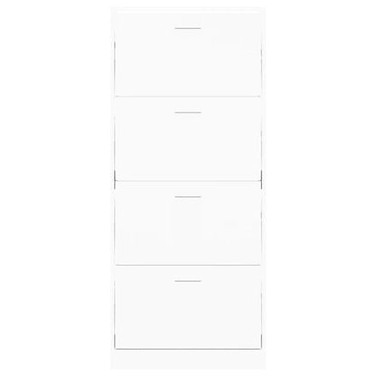 vidaXL Shoe Cabinet White 63x24x147 cm Engineered Wood