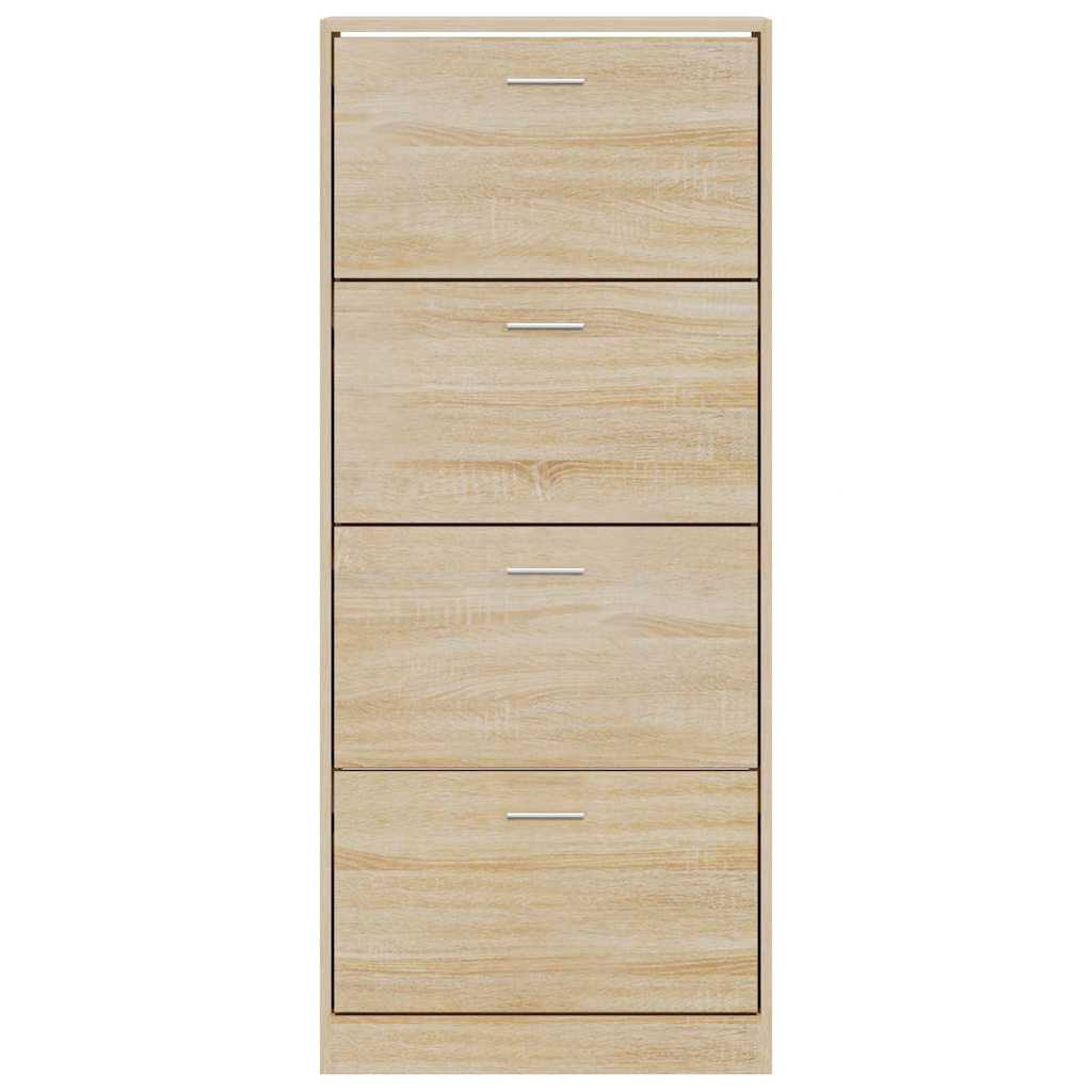 vidaXL Shoe Cabinet Sonoma Oak 63x24x147 cm Engineered Wood