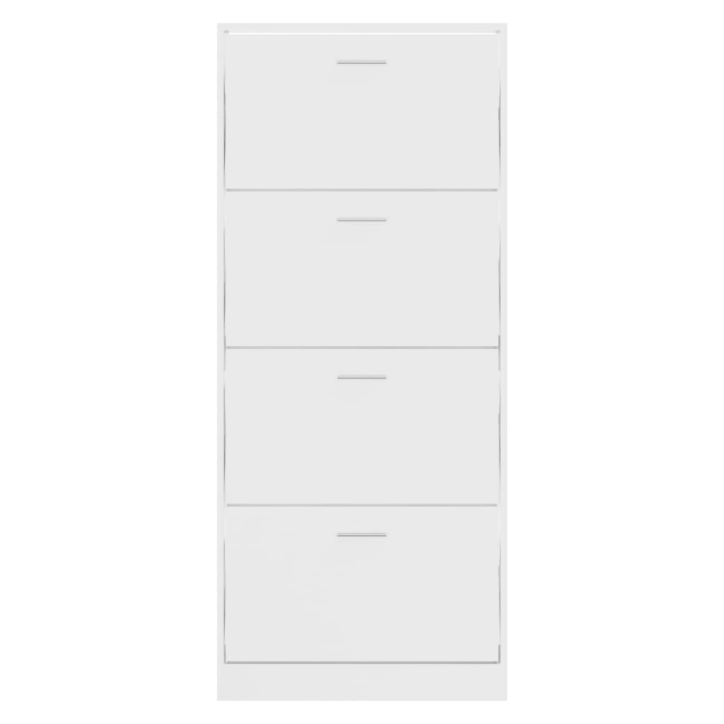vidaXL Shoe Cabinet High Gloss White 63x24x147 cm Engineered Wood