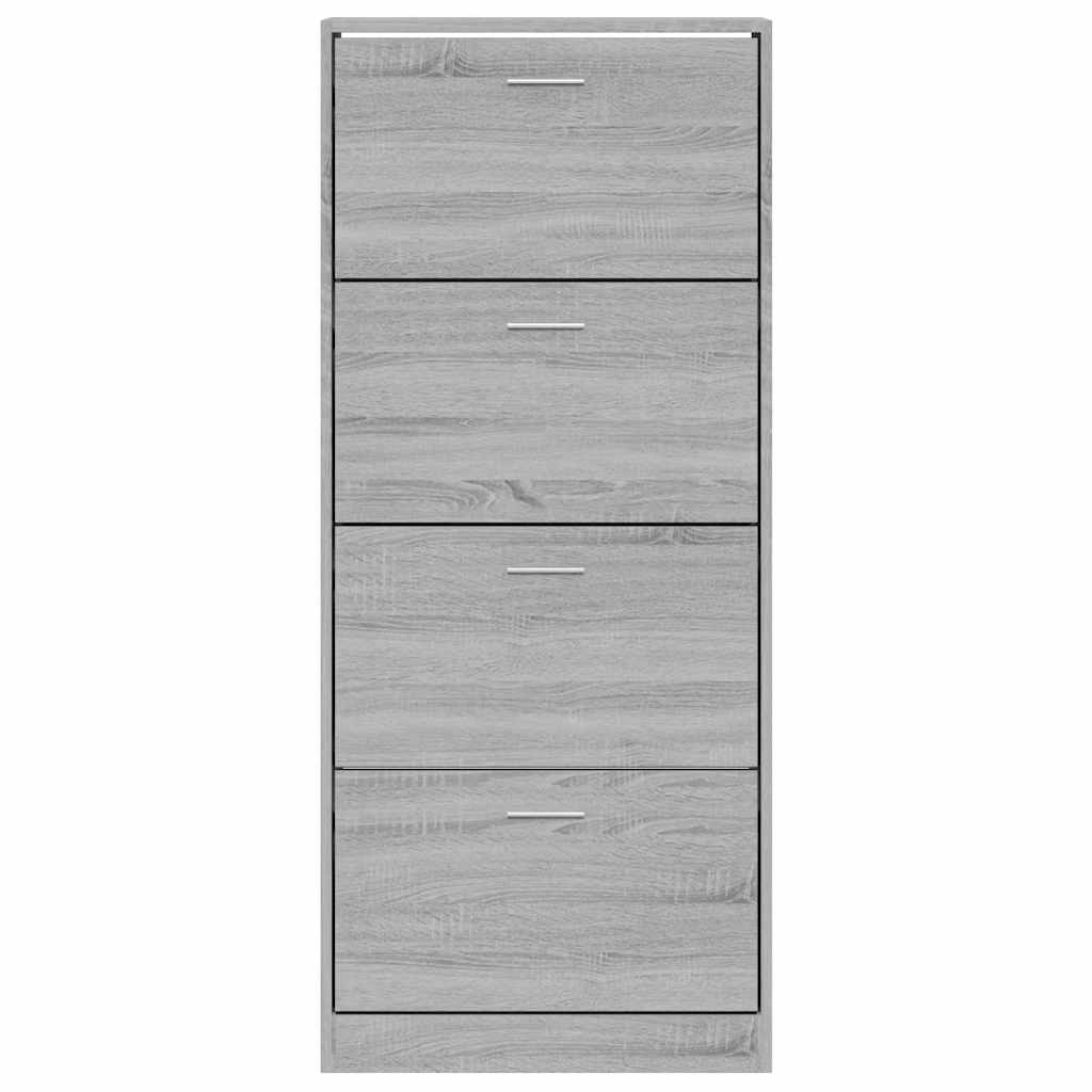 vidaXL Shoe Cabinet Grey Sonoma 63x24x147 cm Engineered Wood