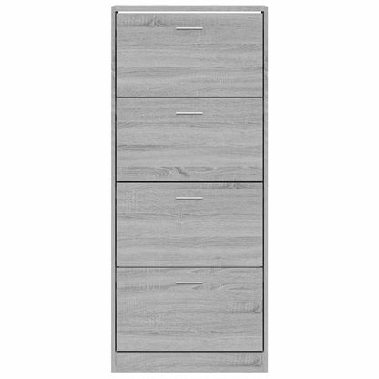 vidaXL Shoe Cabinet Grey Sonoma 63x24x147 cm Engineered Wood