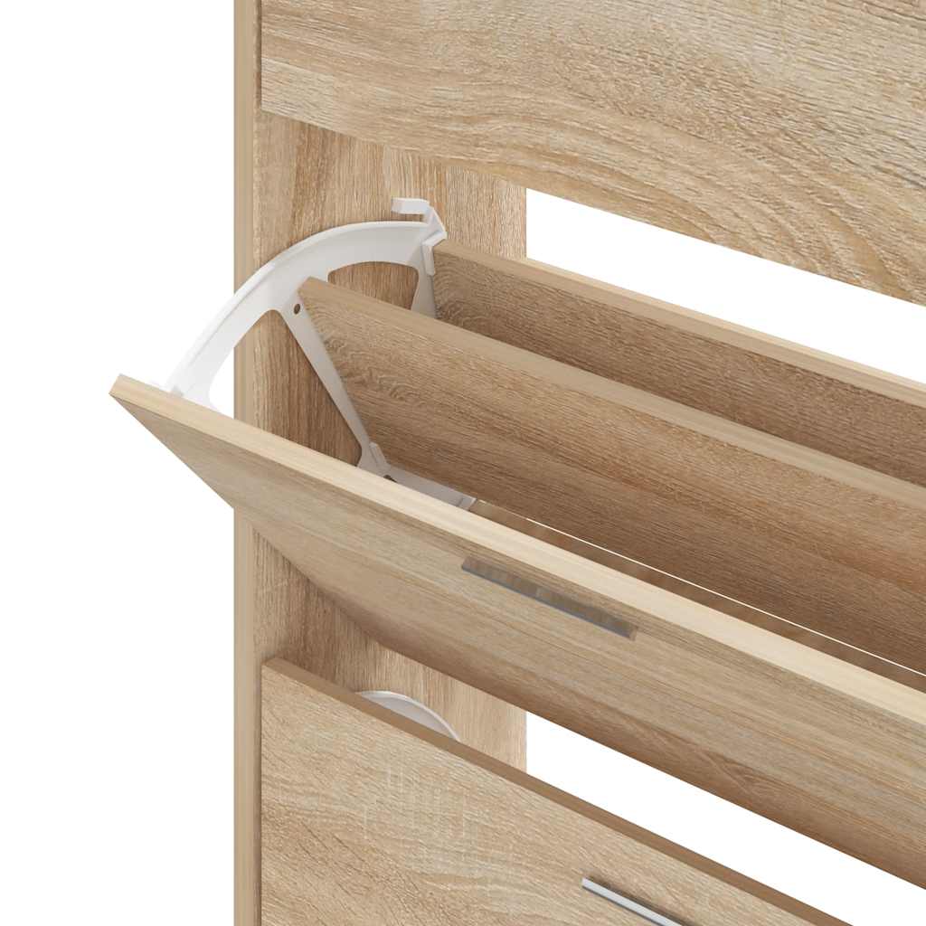 vidaXL Shoe Cabinet Sonoma Oak 63x24x103 cm Engineered Wood