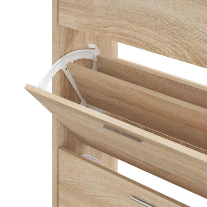 vidaXL Shoe Cabinet Sonoma Oak 63x24x103 cm Engineered Wood