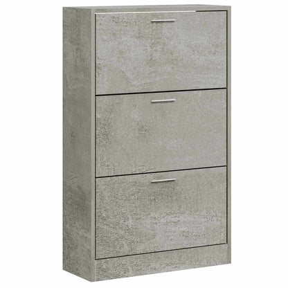 vidaXL Shoe Cabinet Concrete Grey 63x24x103 cm Engineered Wood
