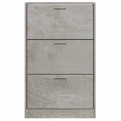 vidaXL Shoe Cabinet Concrete Grey 63x24x103 cm Engineered Wood