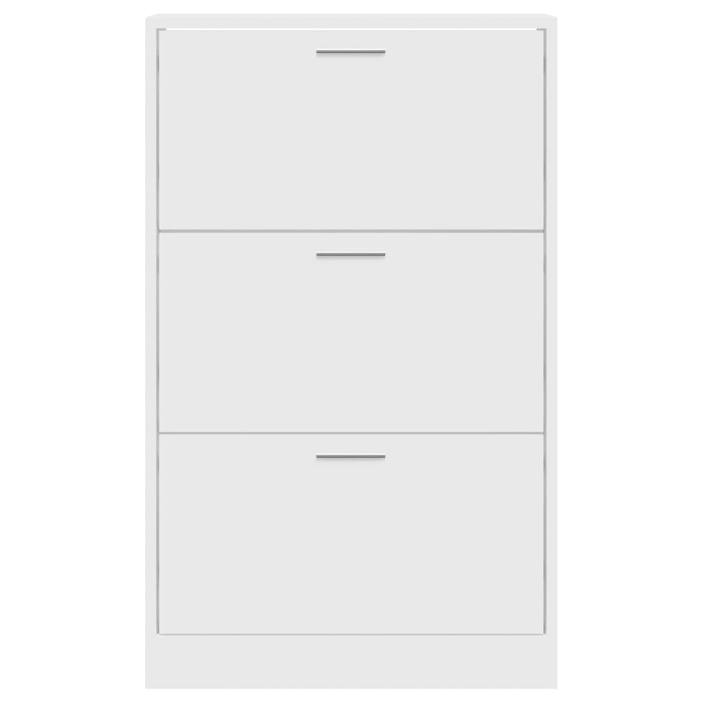 vidaXL Shoe Cabinet High Gloss White 63x24x103 cm Engineered Wood