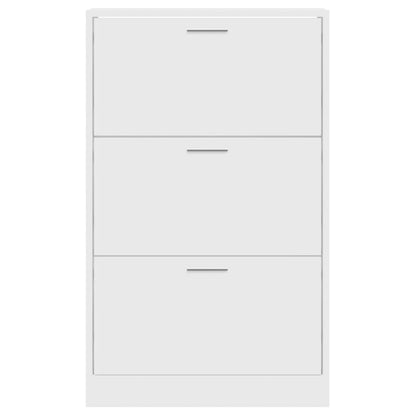 vidaXL Shoe Cabinet High Gloss White 63x24x103 cm Engineered Wood
