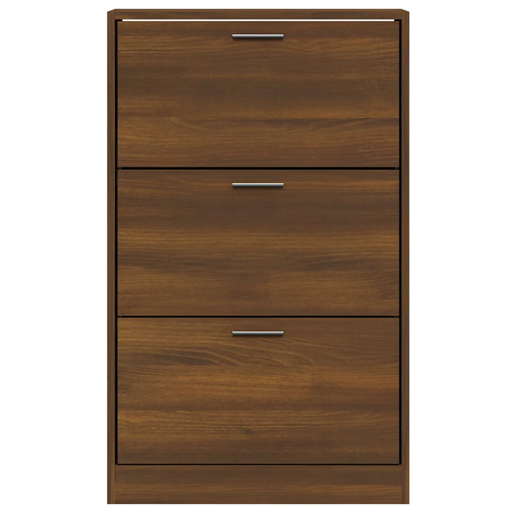 vidaXL Shoe Cabinet Brown Oak 63x24x103 cm Engineered Wood