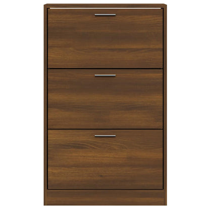 vidaXL Shoe Cabinet Brown Oak 63x24x103 cm Engineered Wood