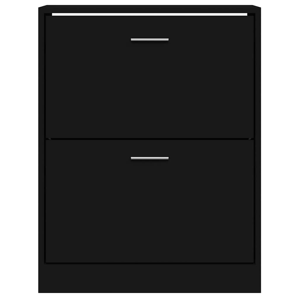vidaXL Shoe Cabinet Black 63x24x81 cm Engineered Wood